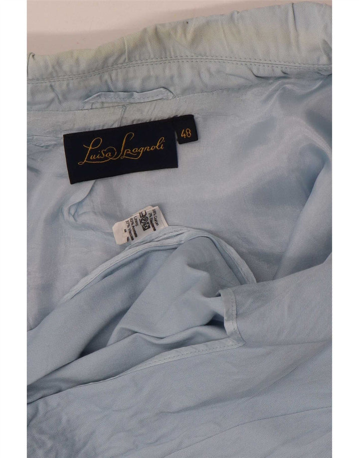 Luisa Spagnoli Jaqueta blazer feminina de 3 botões IT 48 XL algodão azul