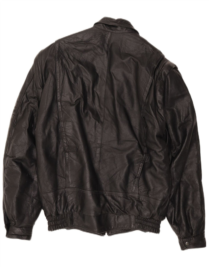 Jaqueta de couro masculina vintage UK 40 grande couro preto