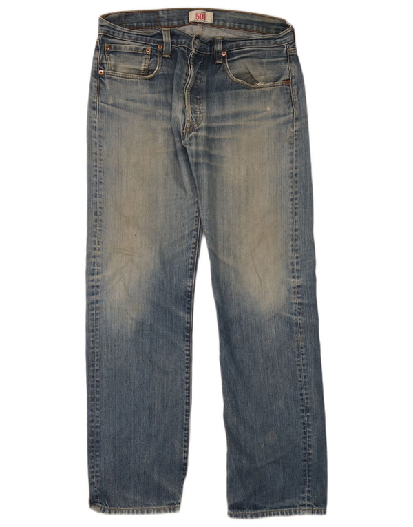 Levi's Masculino 501 Straight Jeans W32 L32 Azul Algodão