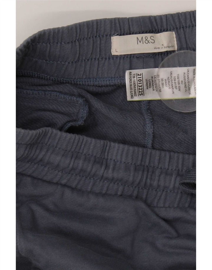 Calça de treino masculina Marks & Spencer grande algodão azul