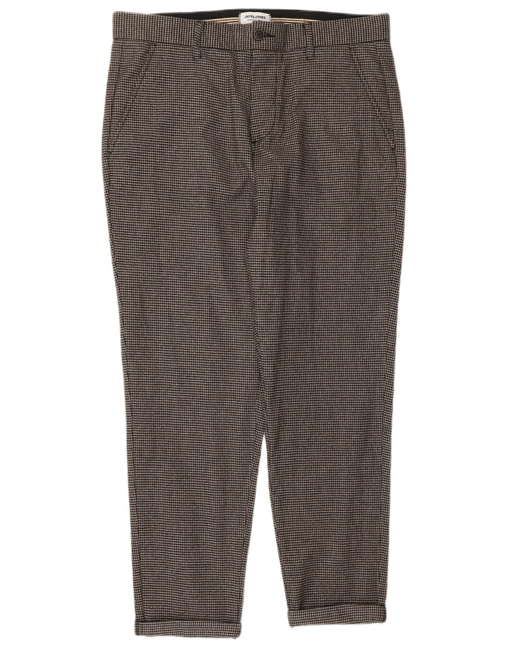 Calça Chino Masculina JACK & JONES W33 L32 Preto Houndstooth Algodão