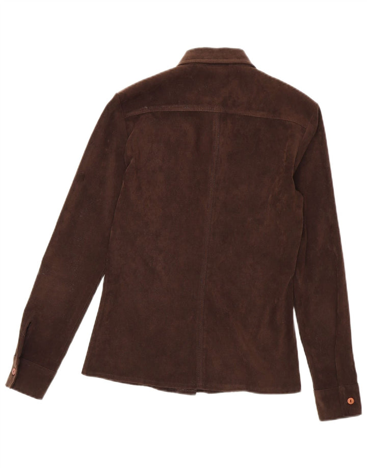 Camisa esportiva feminina de veludo Sportstaff UK 14 poliéster marrom médio