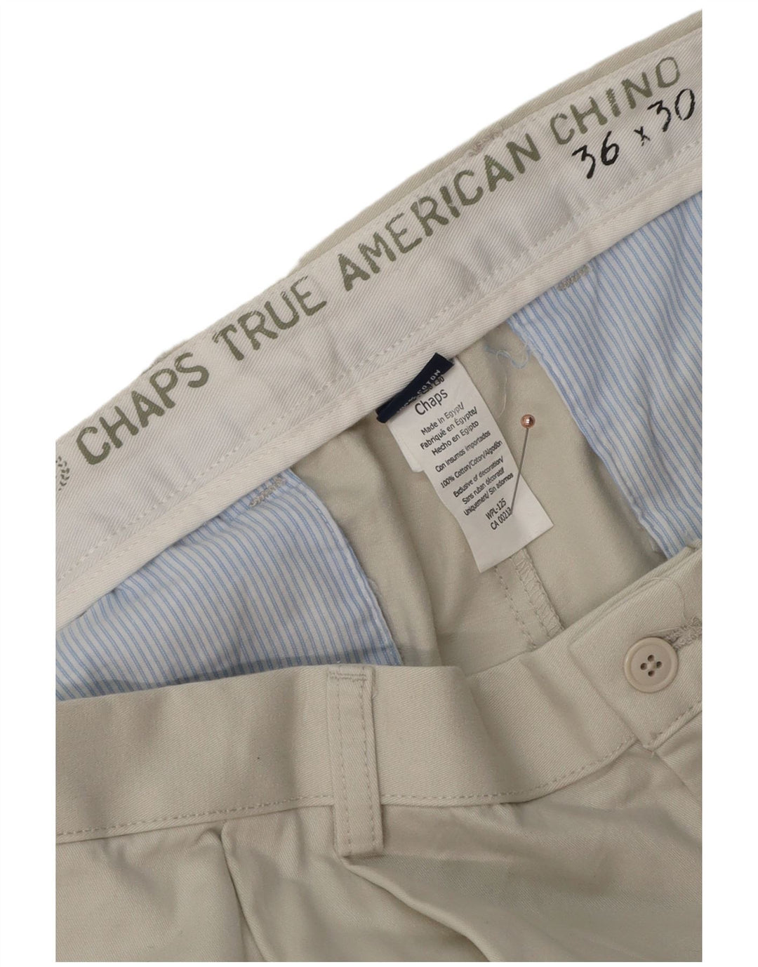 Calça Chino Masculina CHAPS Pegged W36 L30 Algodão Branco