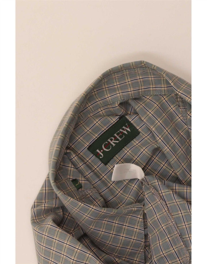 Camisa masculina J. Crew grande algodão xadrez azul