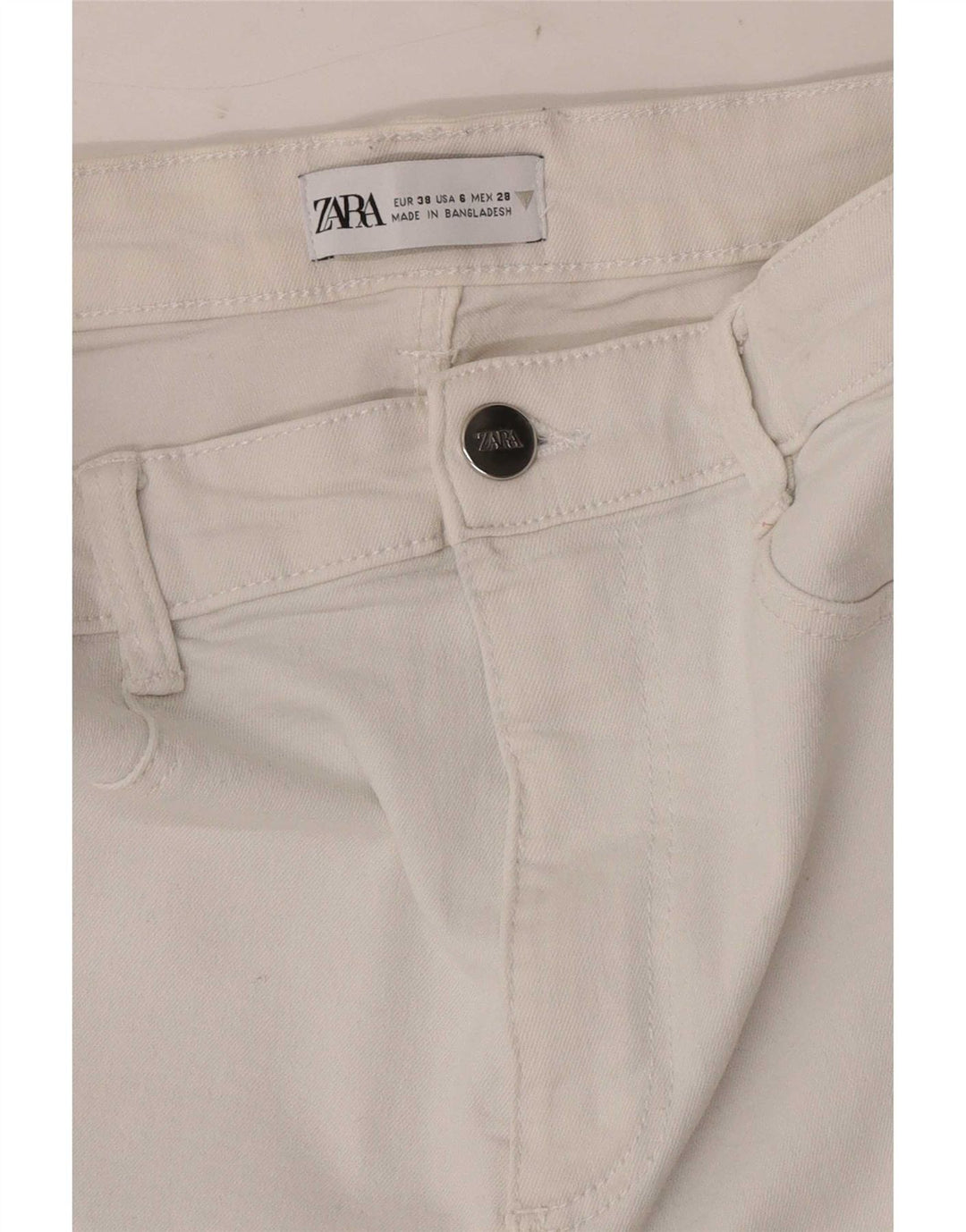 Zara Jeans Jegging Feminino EU 38 Pequeno W28 L28 Branco