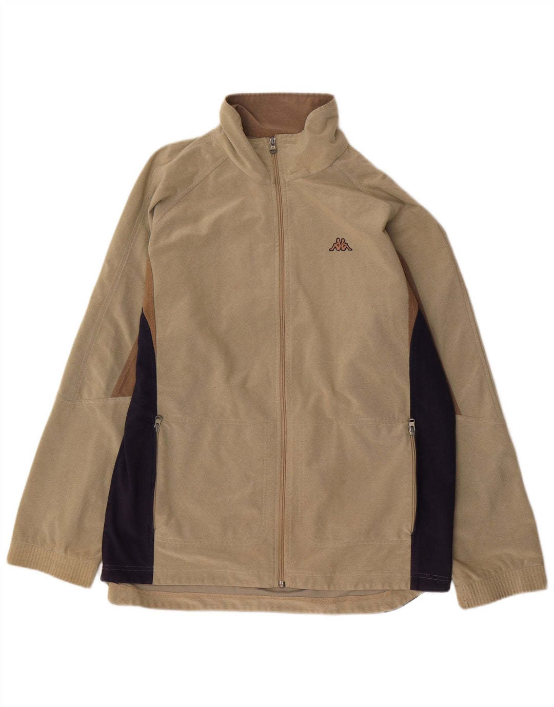 Kappa Mens Treino Top Jaqueta Grande Bege Colourblock Poliéster