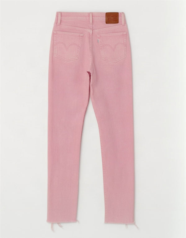 Calça jeans feminina Levi's 501 Straight pequena W27 L29 rosa