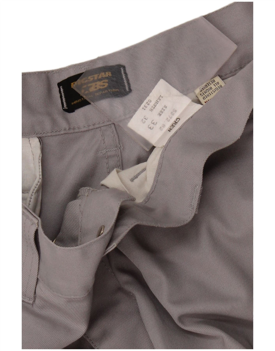 Calça cargo reta masculina BIG STAR W33 L32 algodão cinza