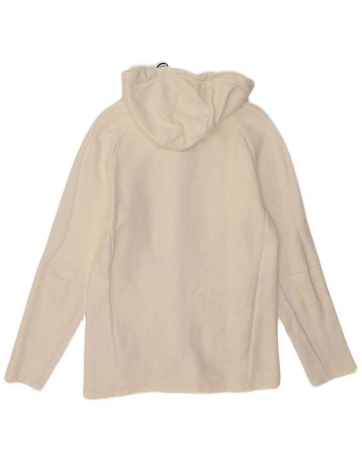 Suéter Puma masculino com capuz e zíper médio algodão branco