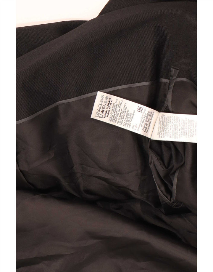 Jaqueta blazer masculina de 2 botões Marks & Spencer Reino Unido 46 XL preto poliéster
