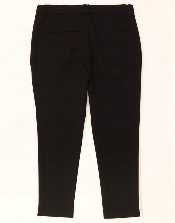 Zara Calça feminina cortada pequena W26 L23 preta colorblock