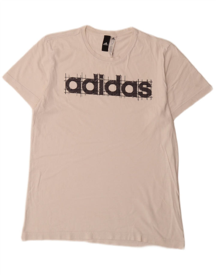 Adidas Mens Graphic T-Shirt Top Médio Algodão Branco