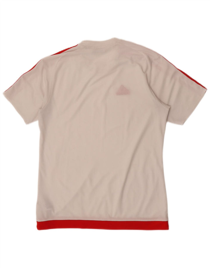 Adidas Mens Climalite Camiseta Top Médio Branco Colourblock Poliéster