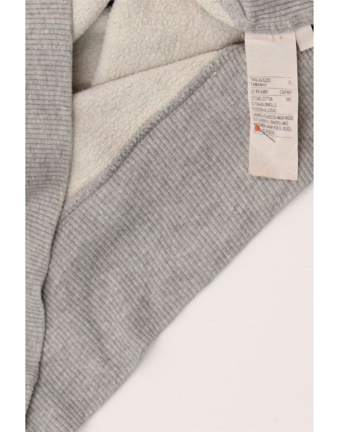 BENETTON Womens Graphic Hoodie Jumper UK 18 XL Grey Cotton Vintage Benetton and Second-Hand Benetton from Messina Hembry 