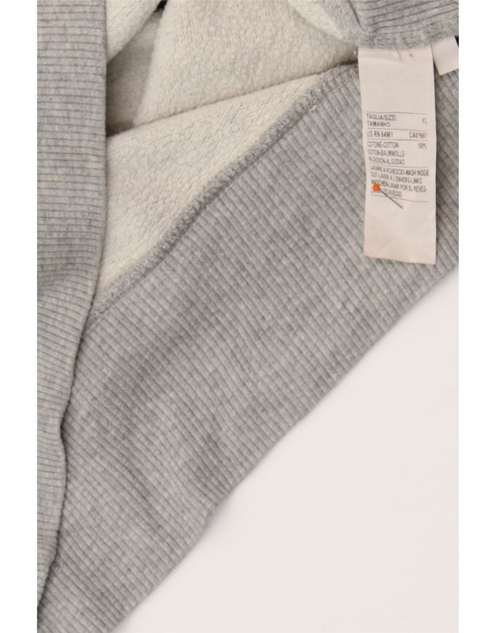 BENETTON Womens Graphic Hoodie Jumper UK 18 XL Grey Cotton Vintage Benetton and Second-Hand Benetton from Messina Hembry 