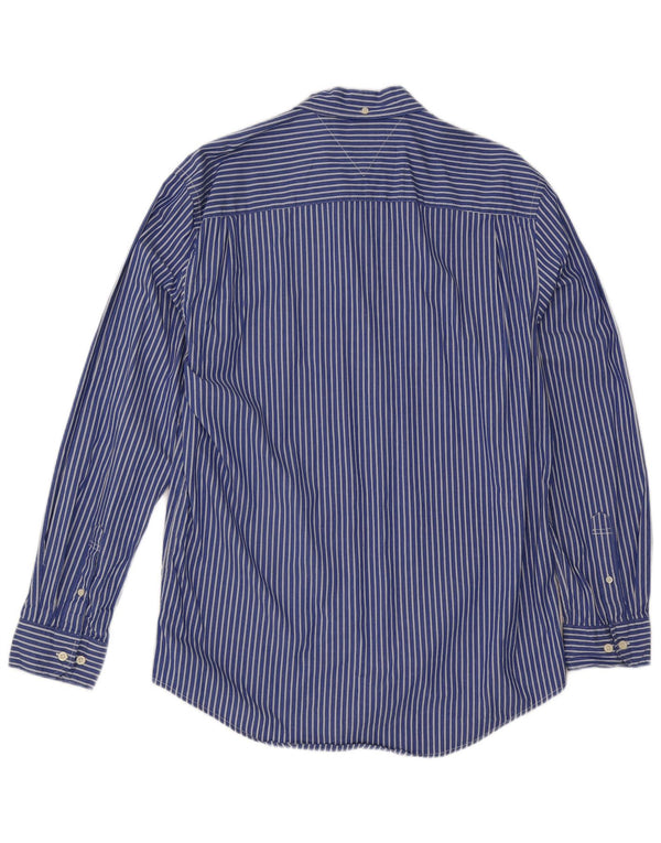 Camisa masculina Tommy Hilfiger XL azul risca de giz algodão