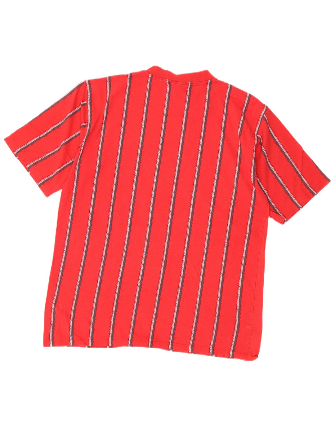 Camiseta masculina Reebok Top médio listrado vermelho algodão
