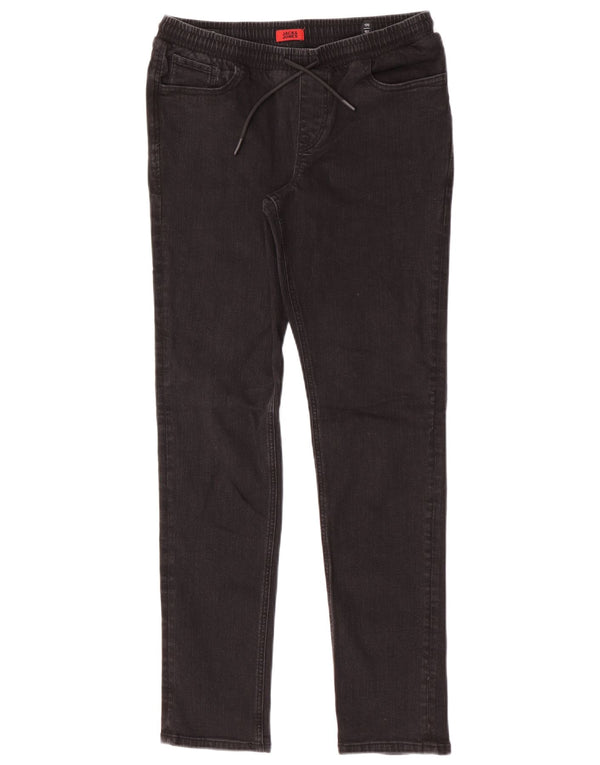 Jack & Jones Boys GLENN Slim Jeans 14-15 Anos W28 L30 Algodão Preto
