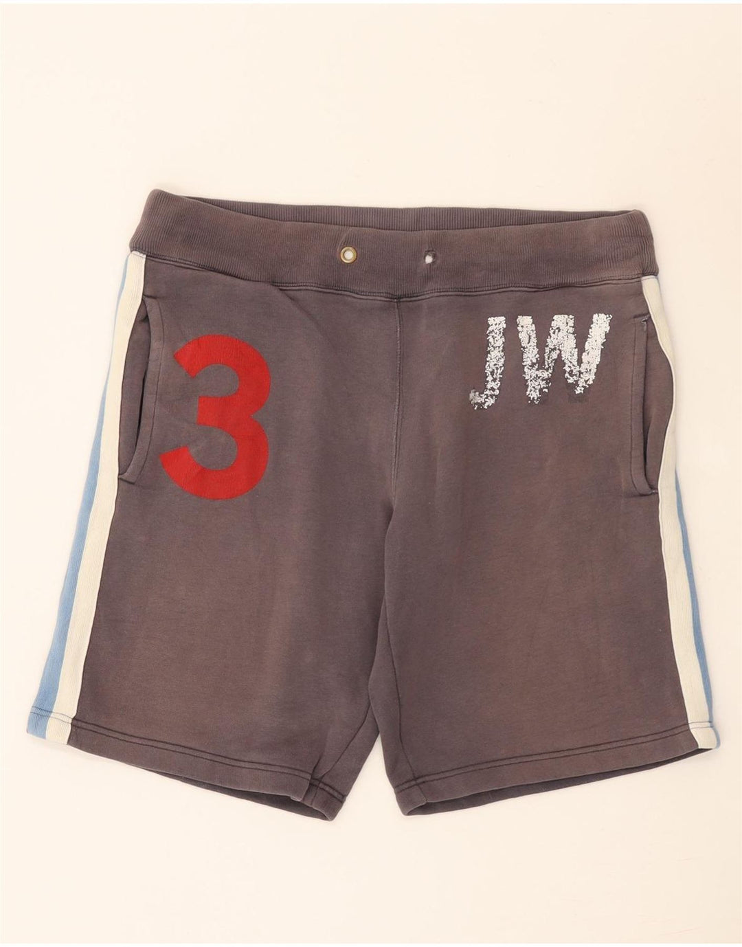 Shorts esportivos masculinos Jack Wills gráfico cinza médio algodão colorblock