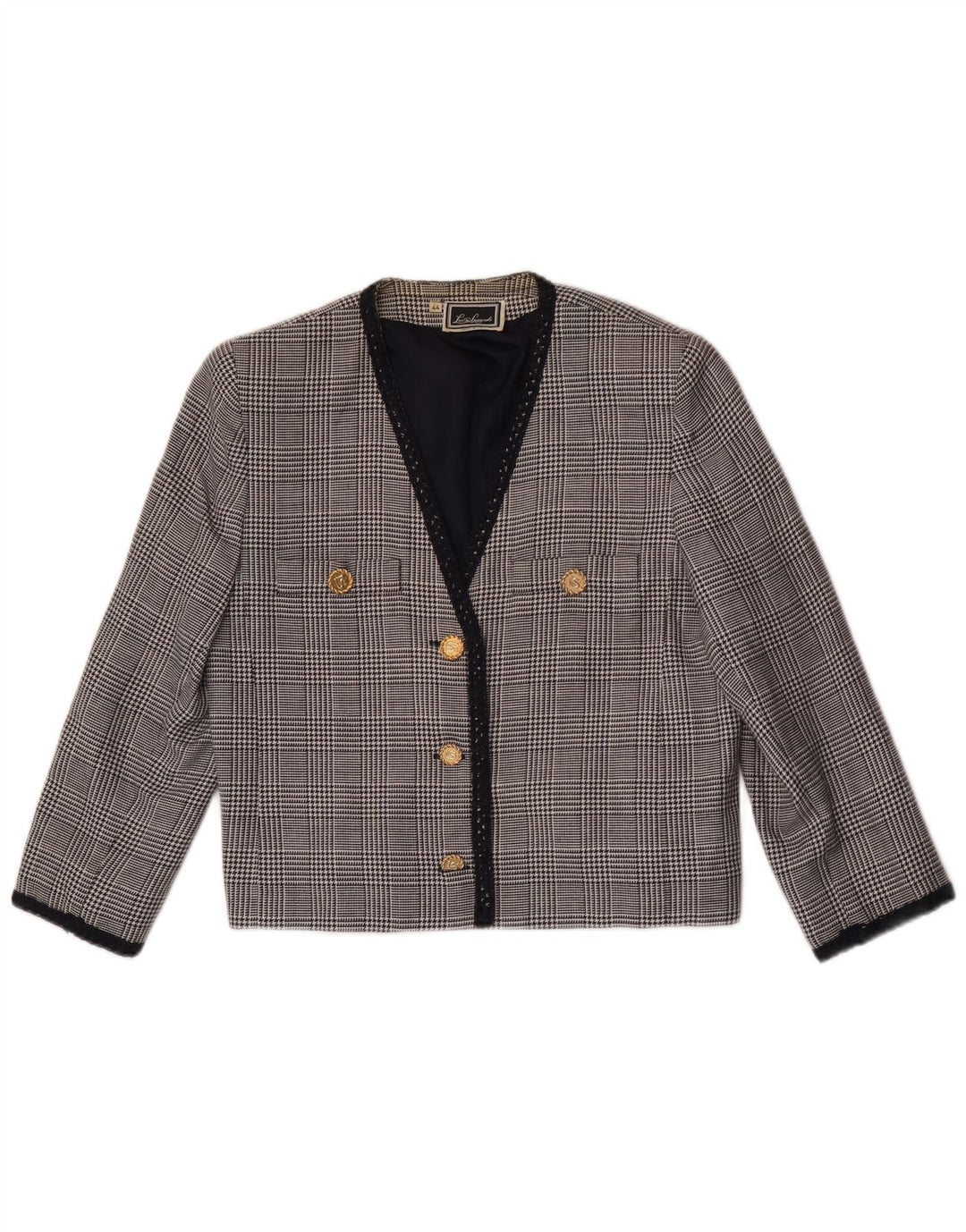 Luisa Spagnoli Jaqueta blazer feminina manga 3/4 IT 44 cinza médio