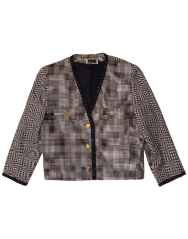 Luisa Spagnoli Jaqueta blazer feminina manga 3/4 IT 44 cinza médio