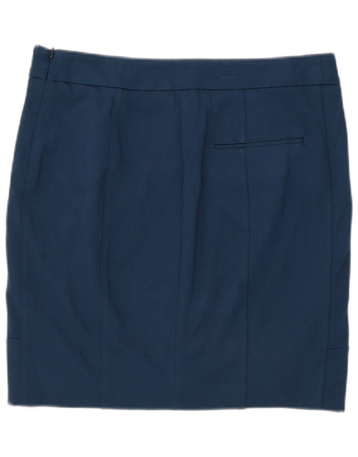 Mini saia feminina Calvin Klein US 4 pequena W28 azul viscose