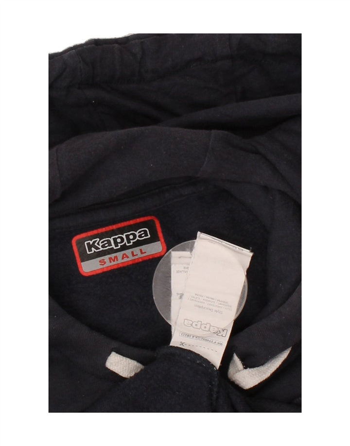 KAPPA Mens Graphic Hoodie Jumper Small Navy Blue Cotton Vintage Kappa and Second-Hand Kappa from Messina Hembry 