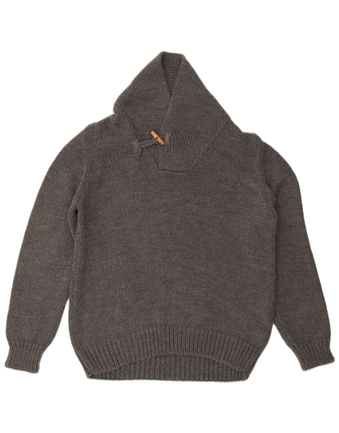 Suéter masculino ZARA com gola xale grande acrílico cinza