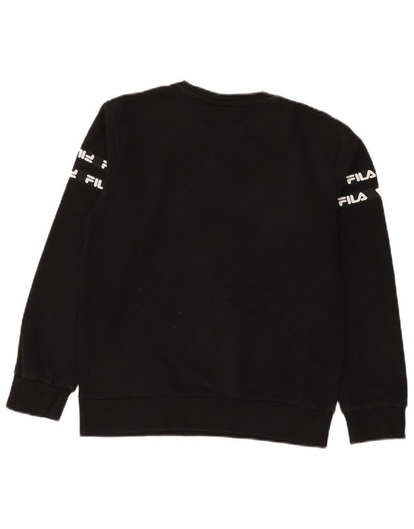 Fila Boys Graphic Sweatshirt Jumper 11-12 Anos Preto Algodão