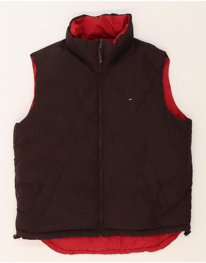 Colete acolchoado reversível masculino Tommy Hilfiger UK 38 poliéster vermelho médio