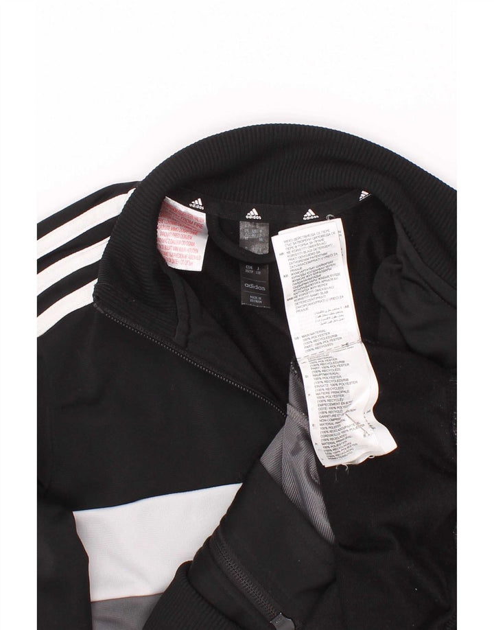 Jaqueta Adidas Meninos Treino Top 7-8 Anos Preto Colorblock Poliéster