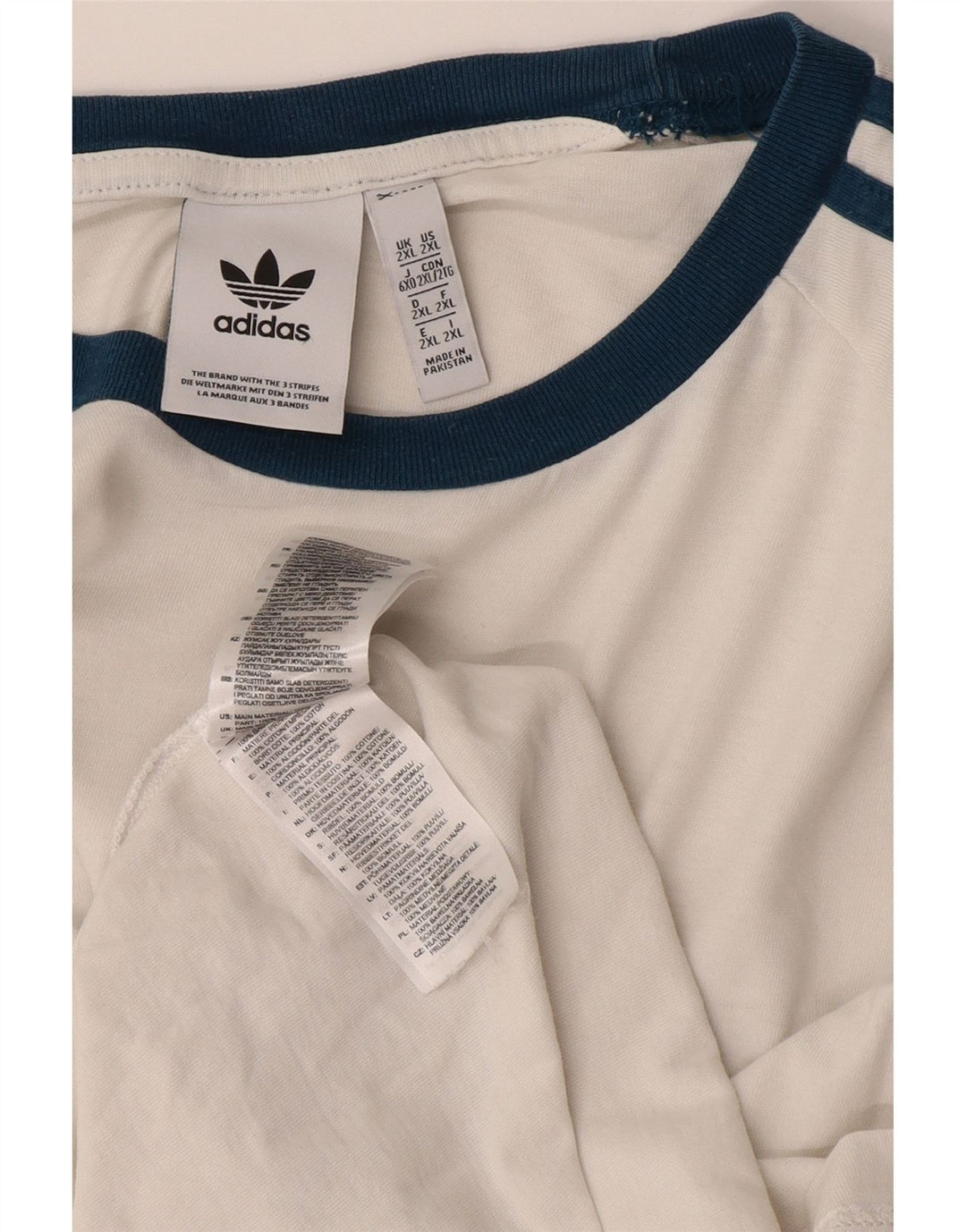 Camiseta masculina Adidas Top 2XL algodão branco