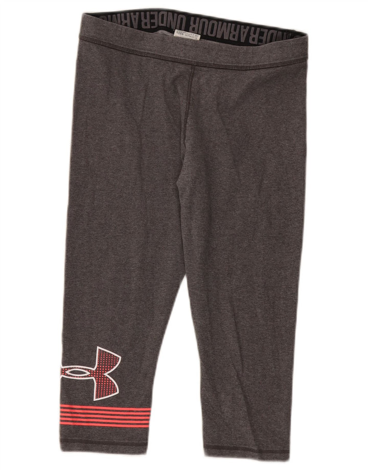 Under Armour Womens Graphic Capri Leggings Reino Unido 14 Algodão Cinza Médio