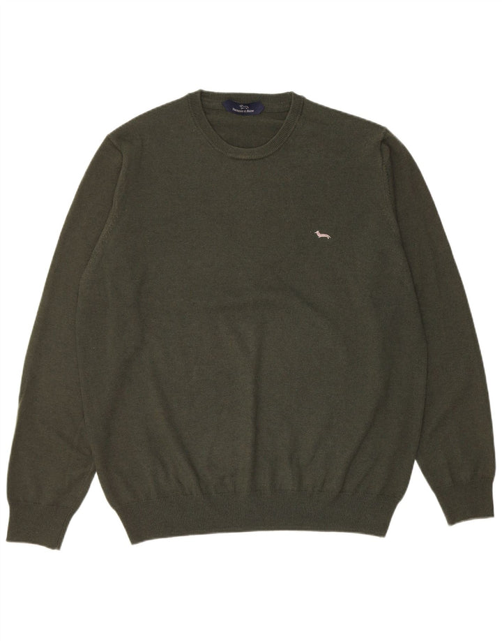 Suéter masculino Harmont & Blaine com gola redonda XL de lã verde