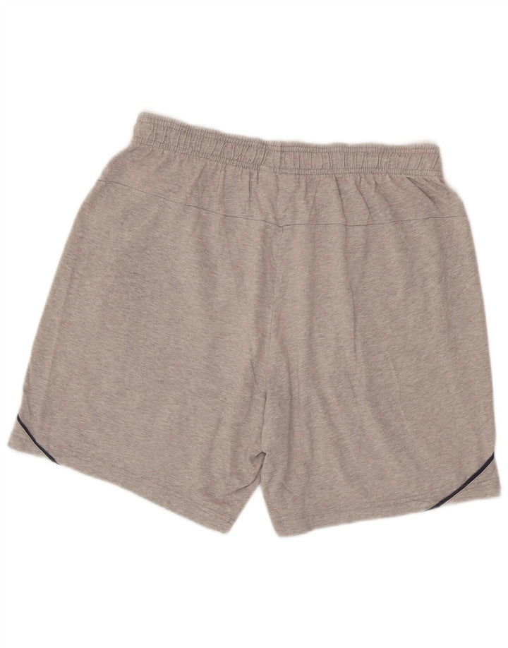 Shorts esportivos masculinos Adidas algodão cinza médio