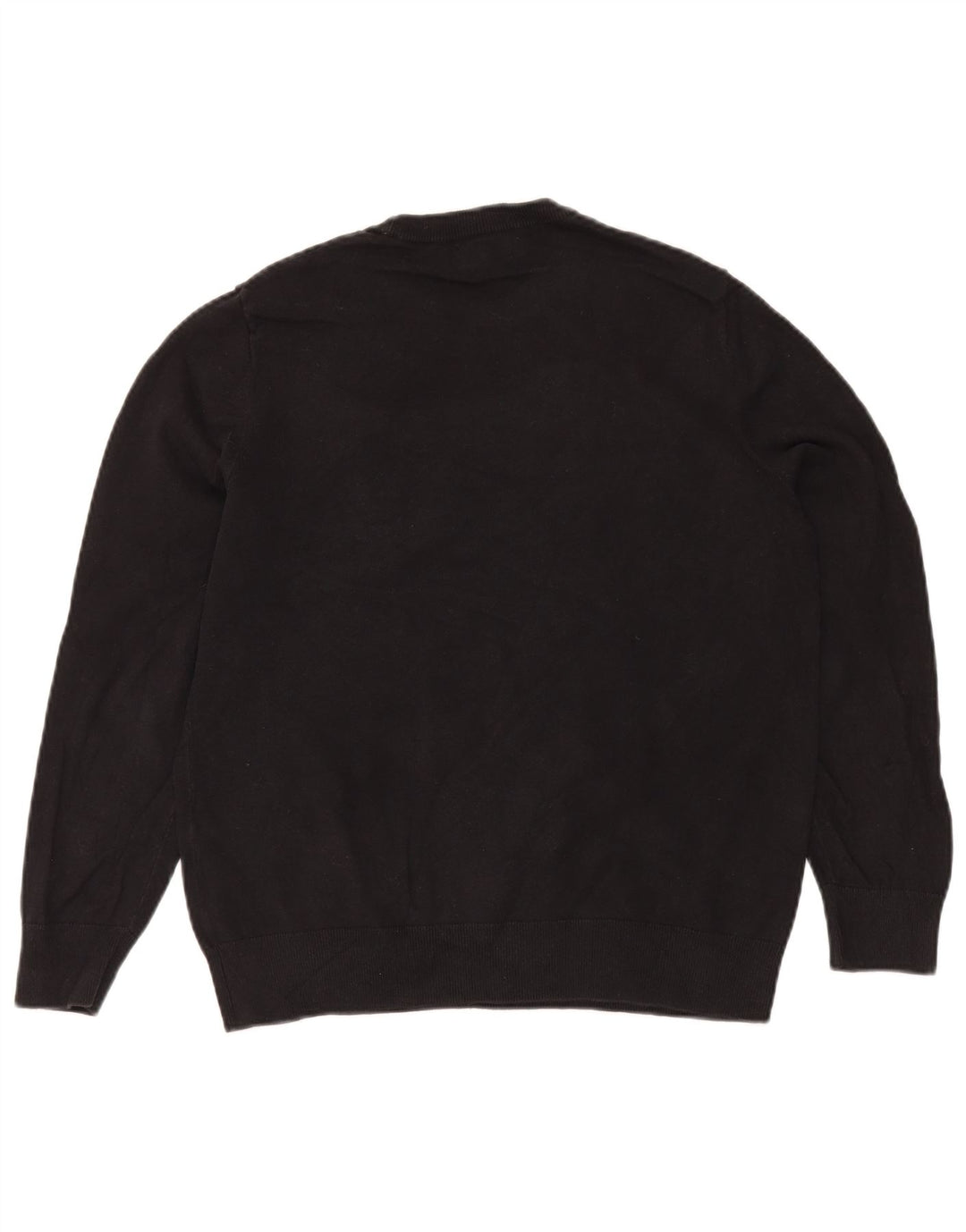 Suéter masculino Nautica com gola redonda, algodão listrado preto médio