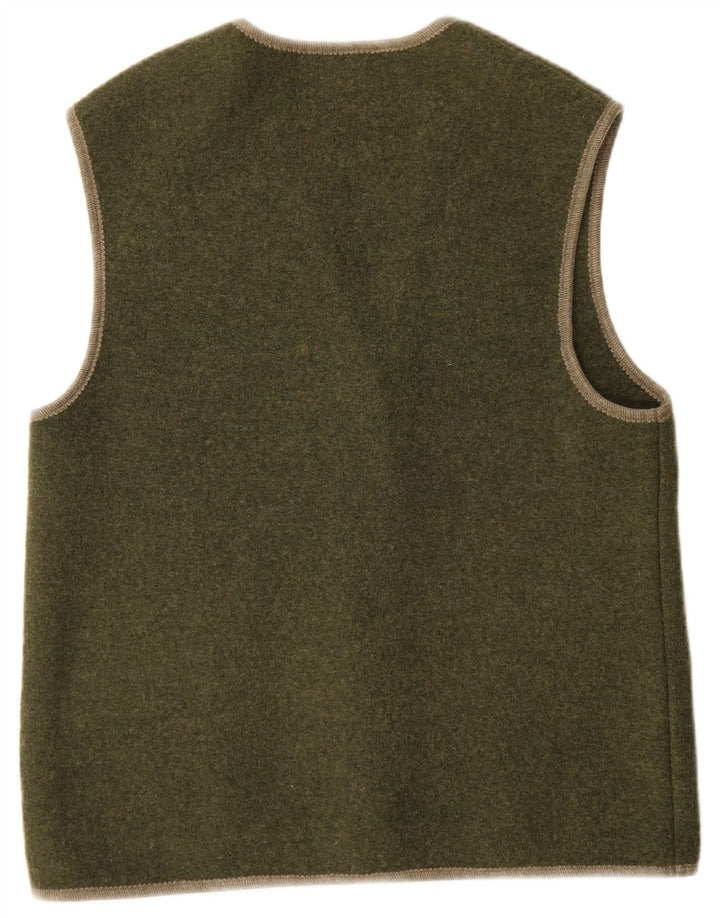 Colete feminino vintage UK 14 lã cáqui médio
