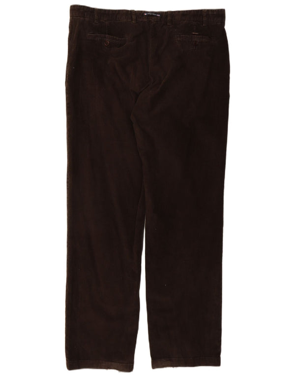 Calça masculina Paul & Shark Yachting reta de veludo cotelê W38 L33 marrom