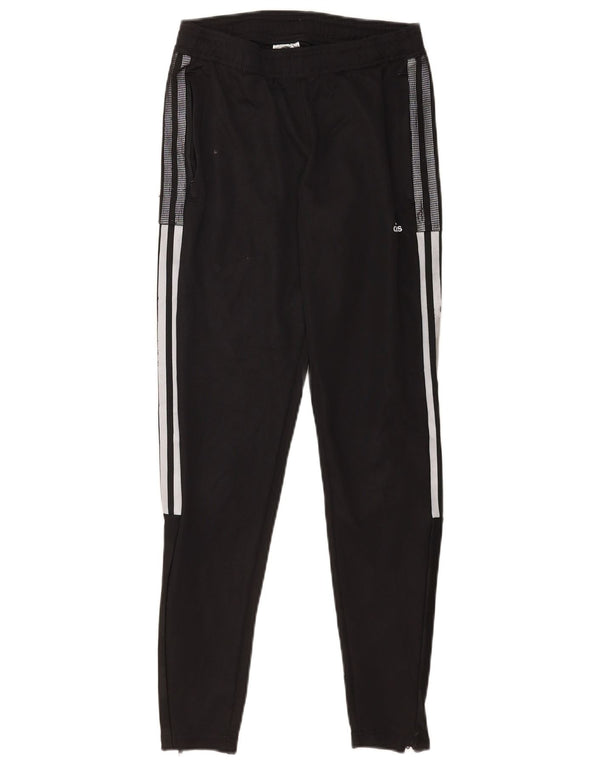 Calças de treino femininas Adidas UK 4/6 XS poliéster preto
