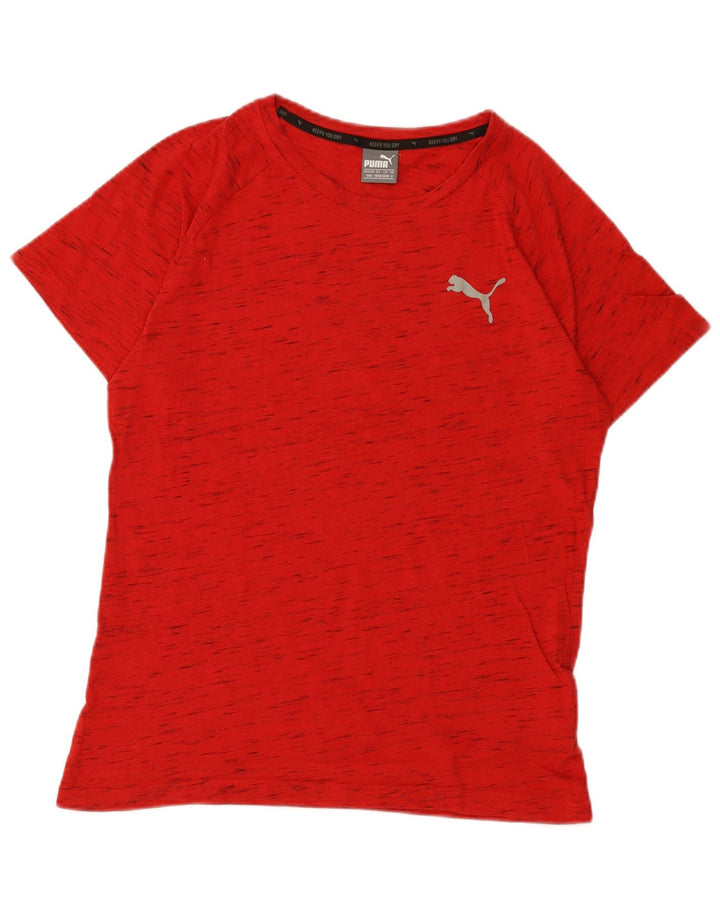 Camiseta masculina Puma Top médio algodão manchado vermelho