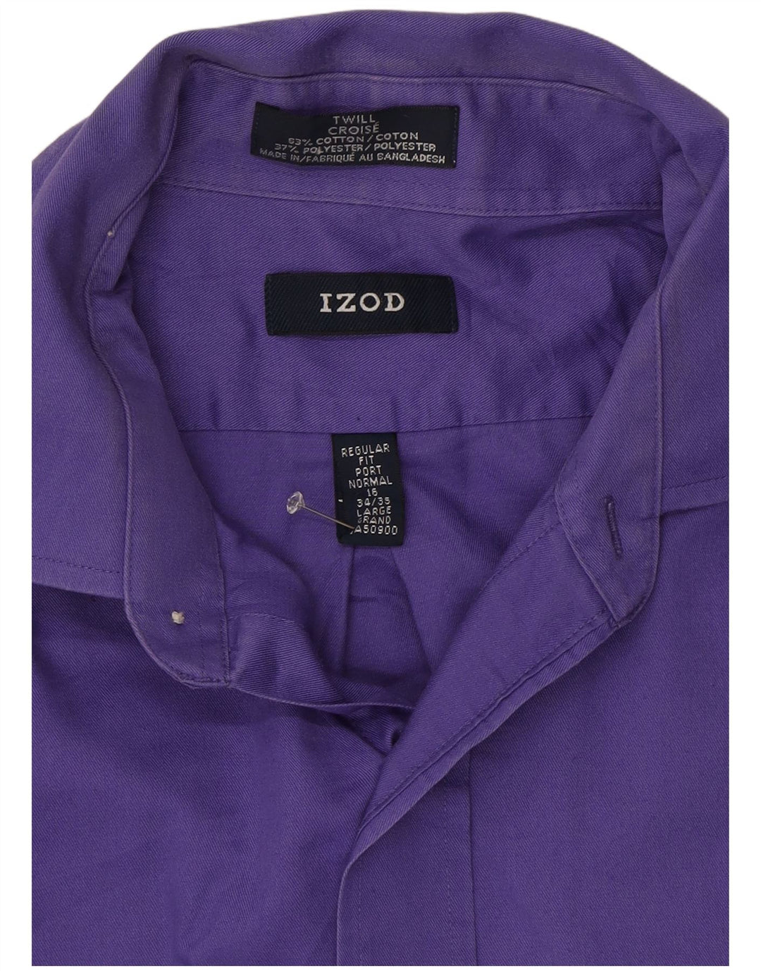 Camisa masculina Izod tamanho 16 grande algodão roxo