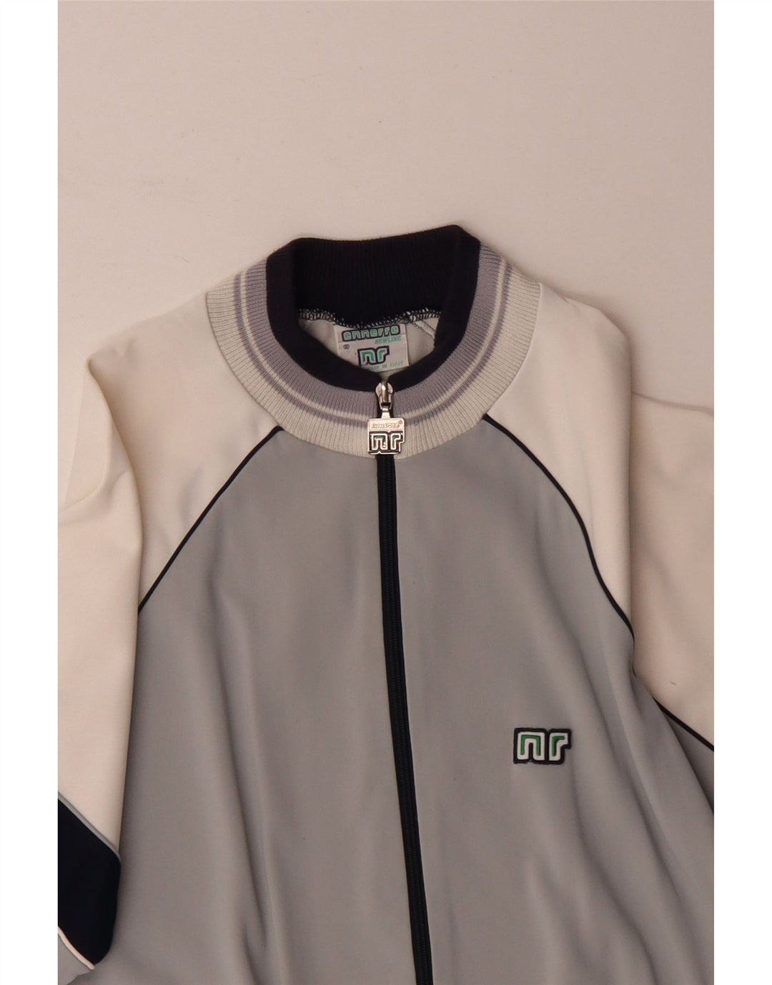 Jaqueta superior de agasalho masculino vintage IT 52 grande bloco cinza