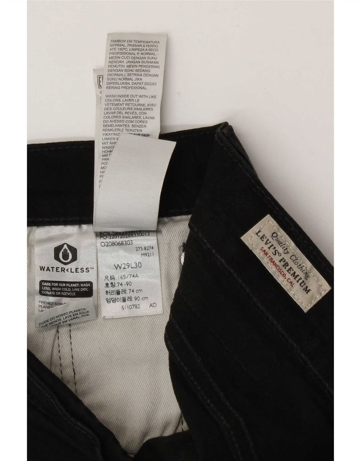 Jeans skinny masculino Levi's W29 L30 algodão preto