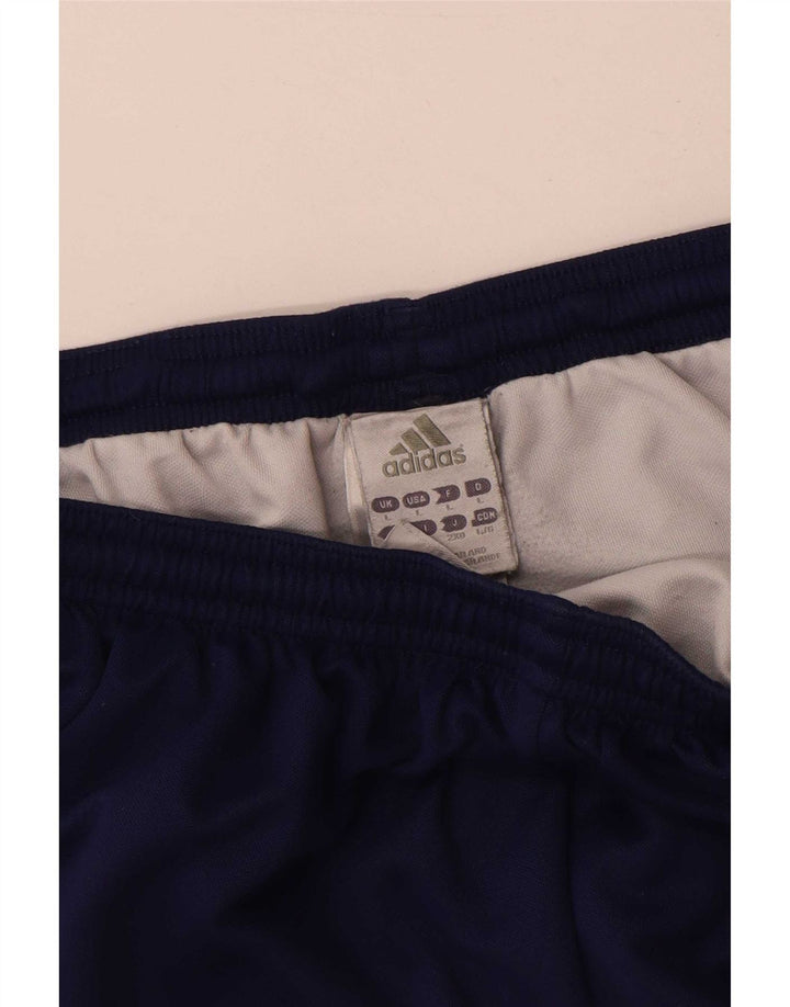 Shorts esportivos masculinos Adidas grandes poliéster azul marinho