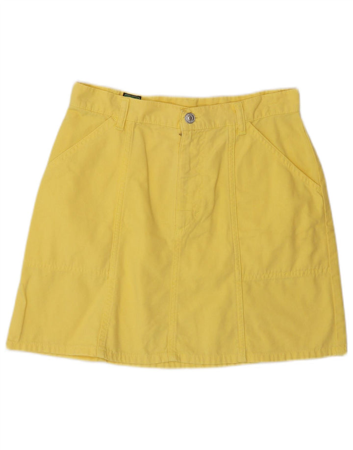 Mini saia feminina Benetton IT 44 médio W28 algodão amarelo