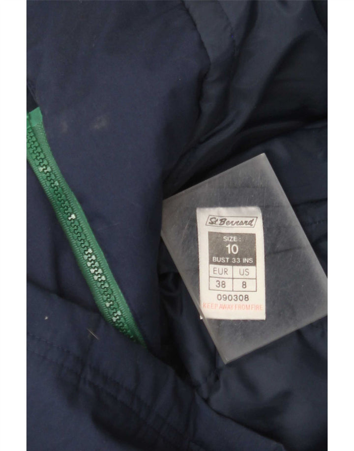 Bernard Womens Oversized Raincoat UK 10 Pequeno Azul Marinho Poliéster
