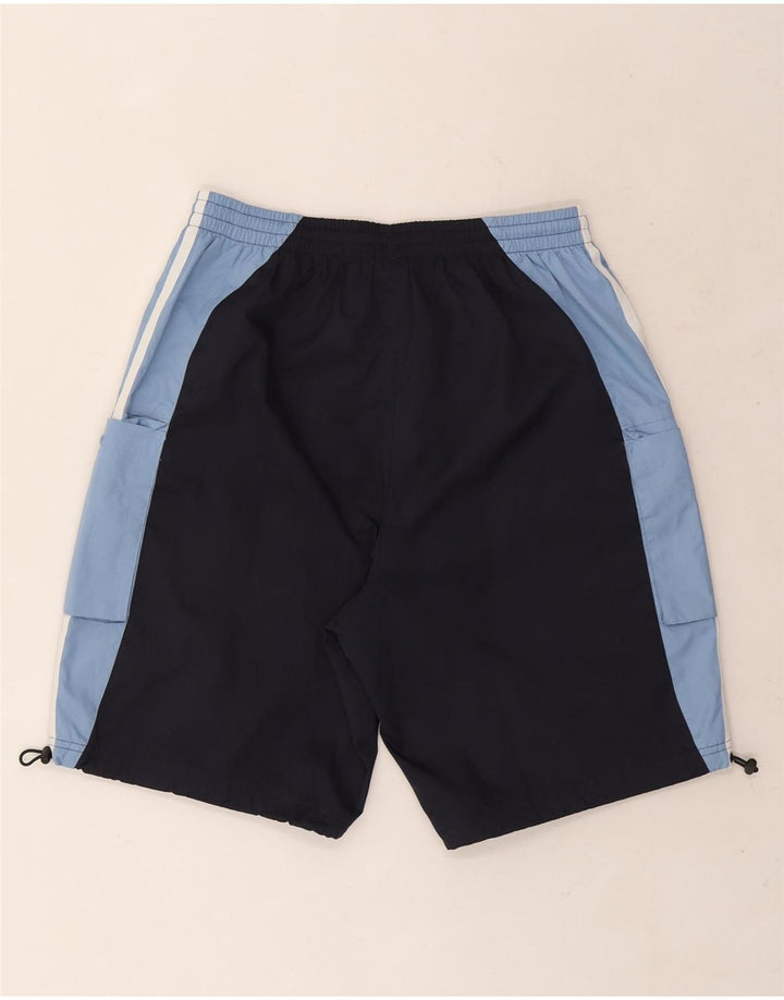 Shorts de natação masculino Adidas médio azul marinho colorblock poliéster