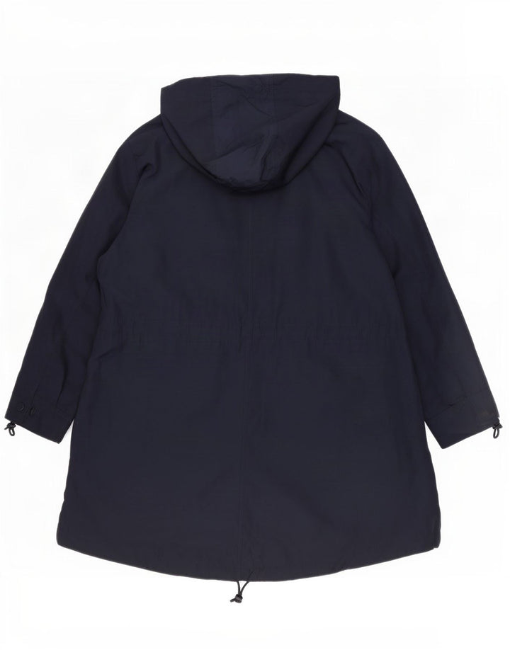 Jaqueta parka feminina com capuz Marks & Spencer Reino Unido 22 3XL poliéster azul marinho