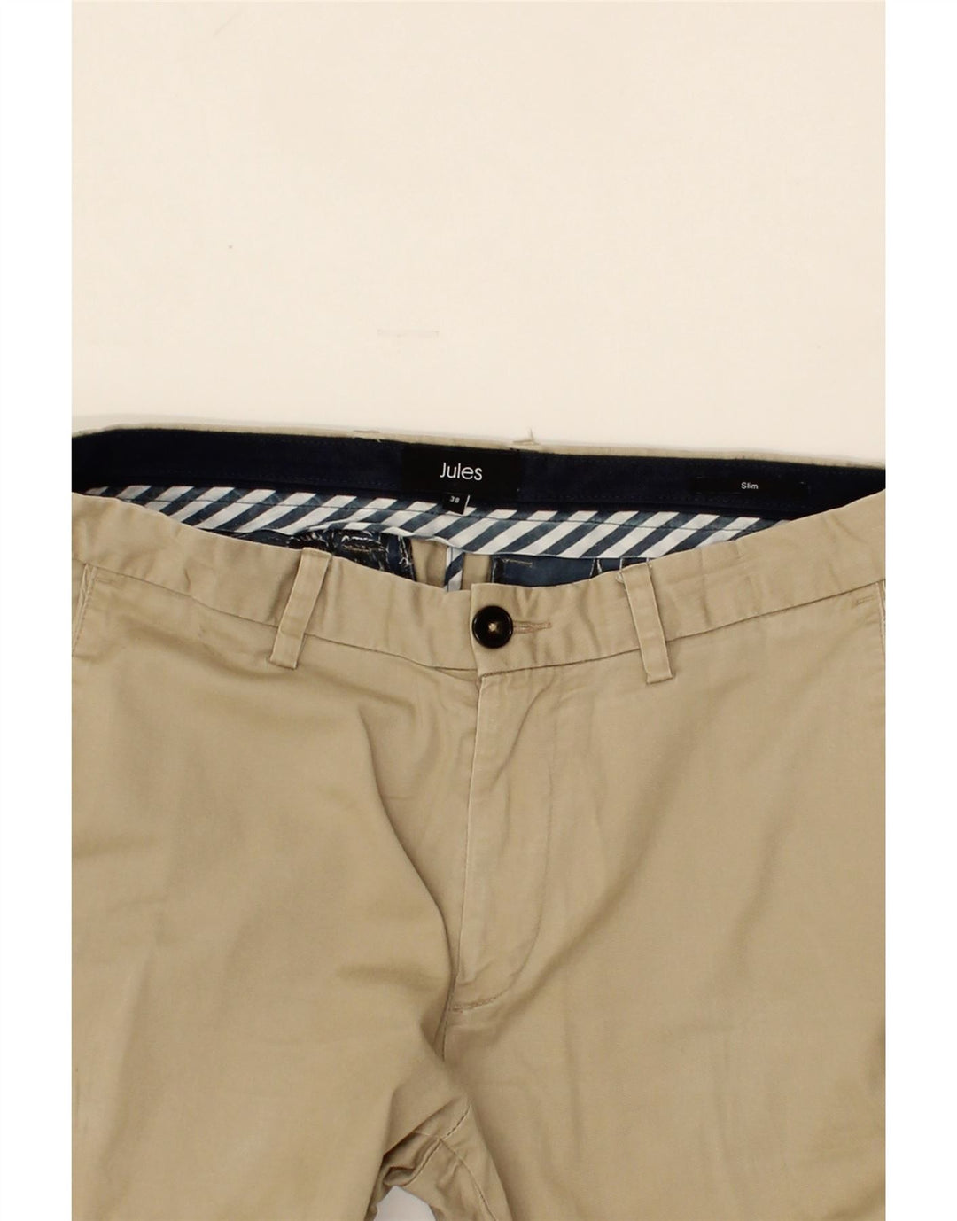 JULES Womens Skinny Chino Trousers W38 L33  Beige Cotton Vintage Jules and Second-Hand Jules from Messina Hembry 