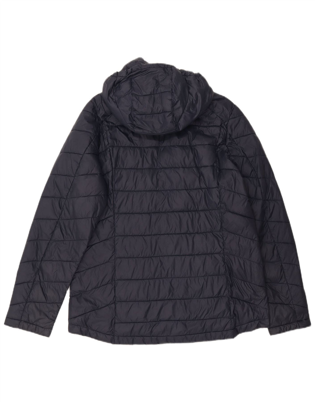Jaqueta acolchoada com capuz feminina Fat Face Reino Unido 14 grande nylon azul marinho